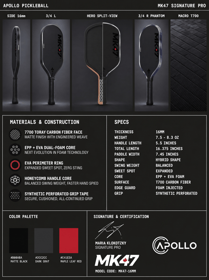 MK47 — Signature Pro Paddle for Advanced Pickleball Play in Canada