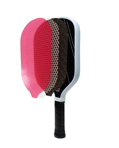 Apollo Helios 16mm pickleball paddle with T700 carbon fiber surface, honeycomb core with PP foam, and ergonomic comfort grip handle.