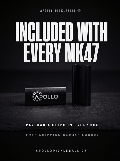Apollo MK47 signature pro pickleball paddle co-designed with Maria Klokotzky, featuring EPP + EVA foam core and T700 carbon fiber.