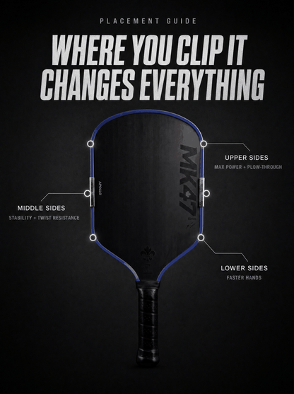 Apollo MK47 signature pro pickleball paddle co-designed with Maria Klokotzky featuring EPP + EVA foam core and T700 carbon fiber technology